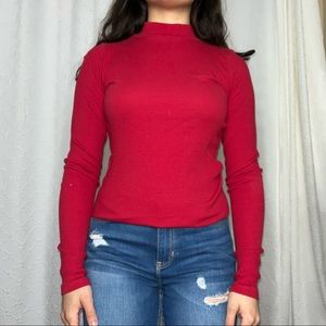Hollister Womens Red Turtle Neck